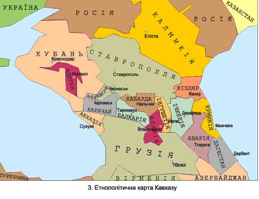 Карта Кавказа